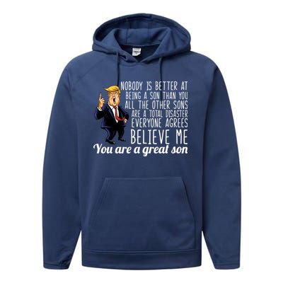 Your A Great Son Donald Trump Performance Fleece Hoodie