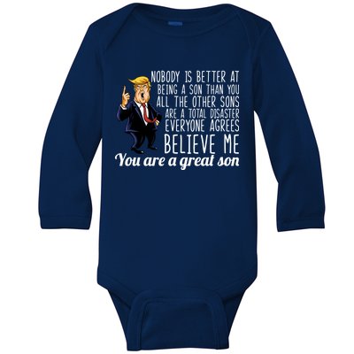 Your A Great Son Donald Trump Baby Long Sleeve Bodysuit