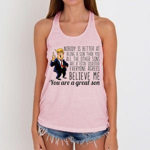 Your A Great Son Donald Trump Women's Knotted Racerback Tank