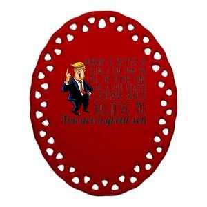 Your A Great Son Donald Trump Ceramic Oval Ornament