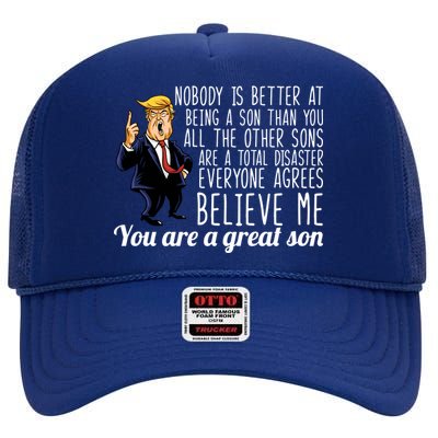 Your A Great Son Donald Trump High Crown Mesh Back Trucker Hat