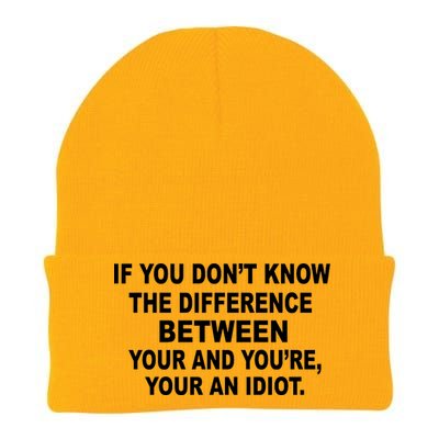 Your and You're Your an Idiot Knit Cap Winter Beanie