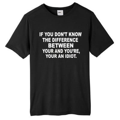 Your and You're Your an Idiot Tall Fusion ChromaSoft Performance T-Shirt