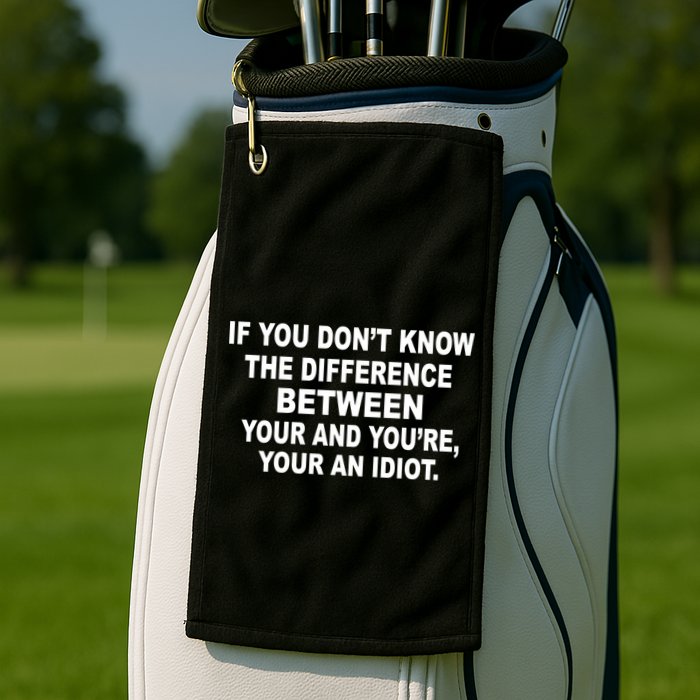 Your and You're Your an Idiot Golf Towel