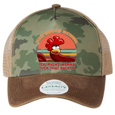 Your Crazy Is Showing Funny Rooster Legacy Tie Dye Trucker Hat