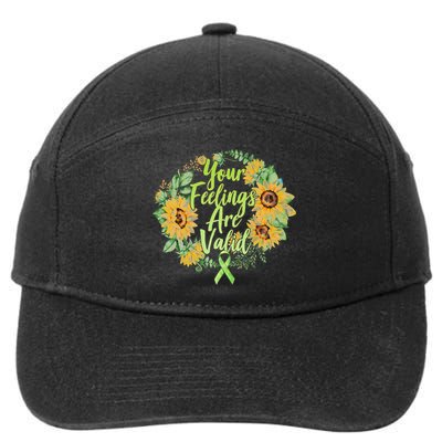 Your Feelings Are Valid Mental Health Awareness 7-Panel Snapback Hat