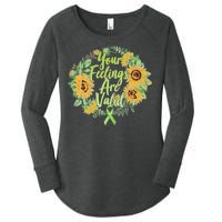 Your Feelings Are Valid Mental Health Awareness Women's Perfect Tri Tunic Long Sleeve Shirt