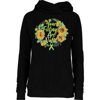 Your Feelings Are Valid Mental Health Awareness Womens Funnel Neck Pullover Hood