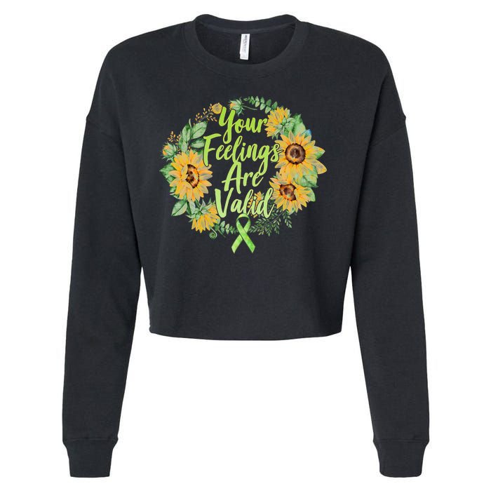 Your Feelings Are Valid Mental Health Awareness Cropped Pullover Crew