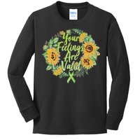 Your Feelings Are Valid Mental Health Awareness Kids Long Sleeve Shirt