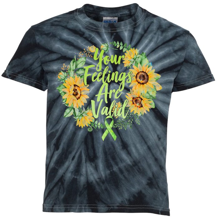 Your Feelings Are Valid Mental Health Awareness Kids Tie-Dye T-Shirt