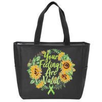 Your Feelings Are Valid Mental Health Awareness Zip Tote Bag