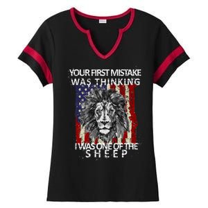 Your First Mistake Was Thinking I Was One Of The Sheep Ladies Halftime Notch Neck Tee