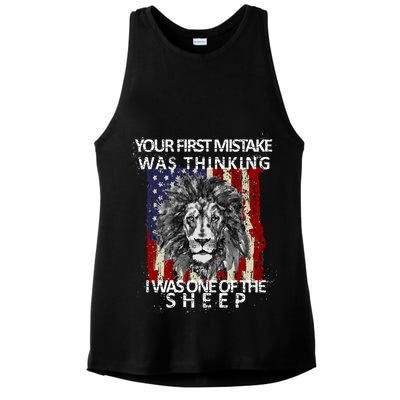 Your First Mistake Was Thinking I Was One Of The Sheep Ladies PosiCharge Tri-Blend Wicking Tank