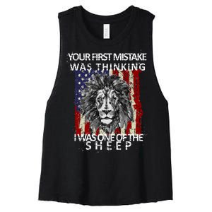 Your First Mistake Was Thinking I Was One Of The Sheep Women's Racerback Cropped Tank