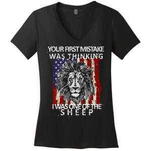 Your First Mistake Was Thinking I Was One Of The Sheep Women's V-Neck T-Shirt