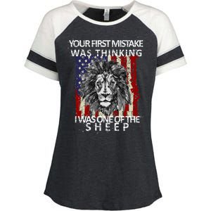 Your First Mistake Was Thinking I Was One Of The Sheep Enza Ladies Jersey Colorblock Tee