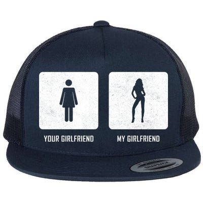 Your Girlfriend My Girlfriend  Flat Bill Trucker Hat