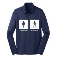 Your Girlfriend My Girlfriend  Silk Touch Performance Long Sleeve Polo