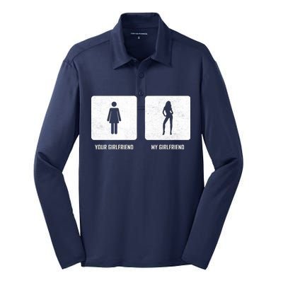 Your Girlfriend My Girlfriend  Silk Touch Performance Long Sleeve Polo