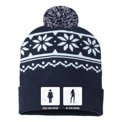 Your Girlfriend My Girlfriend  USA-Made Snowflake Beanie