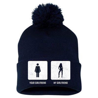 Your Girlfriend My Girlfriend  Pom Pom 12in Knit Beanie