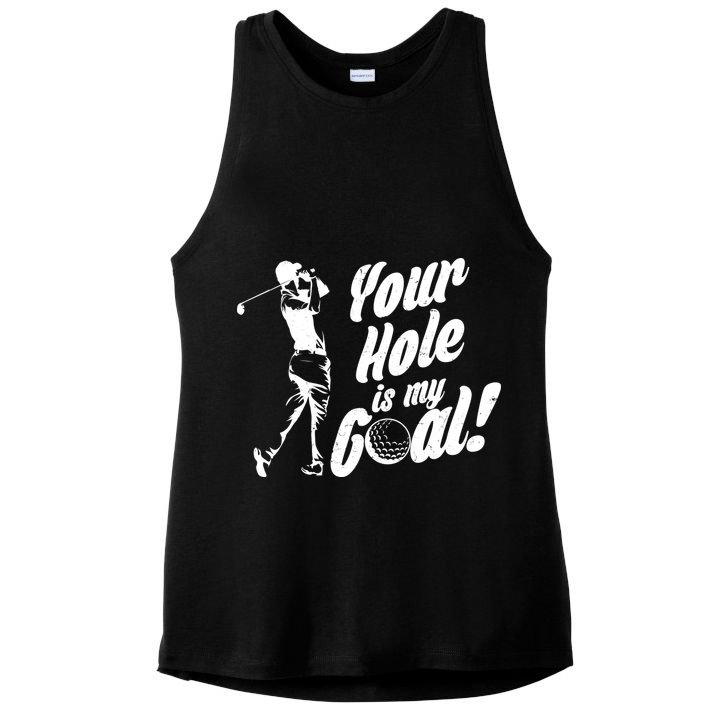 Your Hole Is My Goal! Funny Golfing Ladies PosiCharge Tri-Blend Wicking Tank