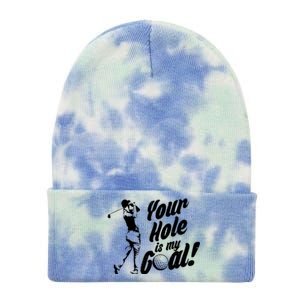 Your Hole Is My Goal! Funny Golfing Tie Dye 12in Knit Beanie