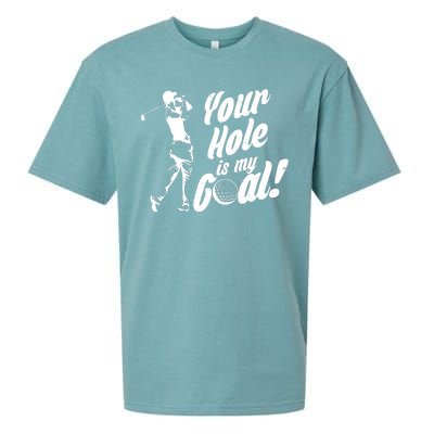 Your Hole Is My Goal! Funny Golfing Sueded Cloud Jersey T-Shirt