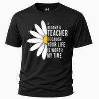 Your Life Is Worth My Time Inspiring Teacher Cooling Performance Crew T-Shirt
