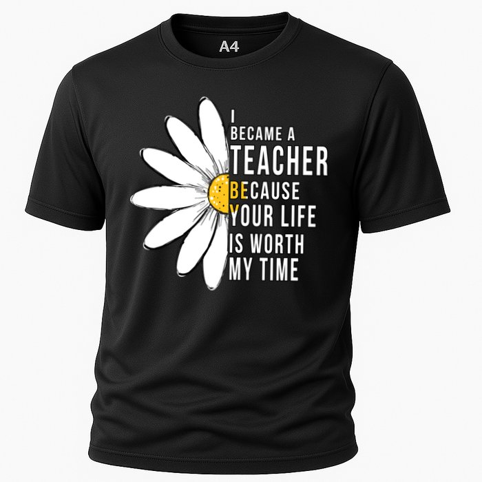 Your Life Is Worth My Time Inspiring Teacher Cooling Performance Crew T-Shirt