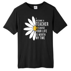 Your Life Is Worth My Time Inspiring Teacher Tall Fusion ChromaSoft Performance T-Shirt