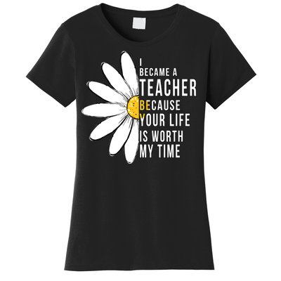 Your Life Is Worth My Time Inspiring Teacher Women's T-Shirt