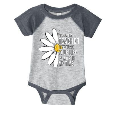 Your Life Is Worth My Time Inspiring Teacher Infant Baby Jersey Bodysuit