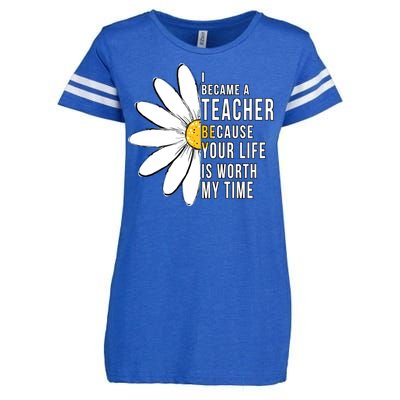 Your Life Is Worth My Time Inspiring Teacher Enza Ladies Jersey Football T-Shirt