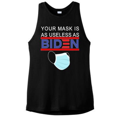 Your Mask Is As Useless As Biden Pro Trump Ladies PosiCharge Tri-Blend Wicking Tank