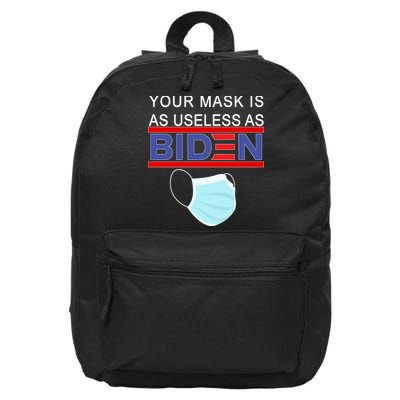 Your Mask Is As Useless As Biden Pro Trump 16 in Basic Backpack