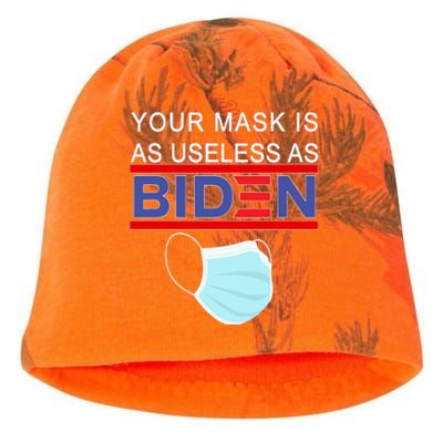 Your Mask Is As Useless As Biden Pro Trump Kati - Camo Knit Beanie