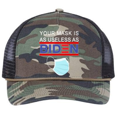 Your Mask Is As Useless As Biden Pro Trump Retro Rope Trucker Hat Cap