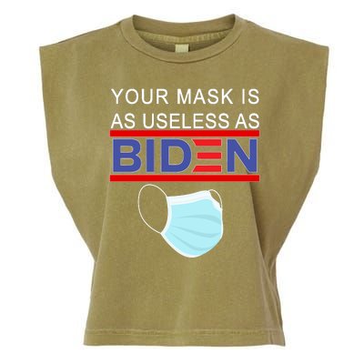 Your Mask Is As Useless As Biden Pro Trump Garment-Dyed Women's Muscle Tee