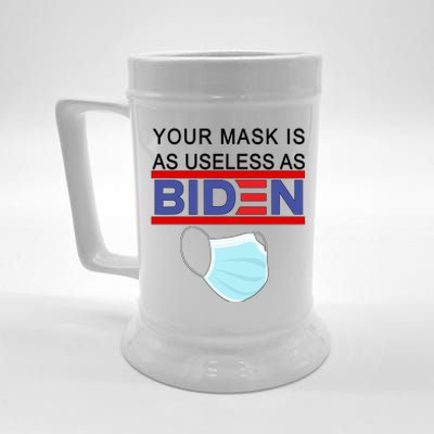 Your Mask Is As Useless As Biden Pro Trump Beer Stein