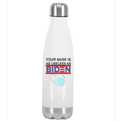 Your Mask Is As Useless As Biden Pro Trump Stainless Steel Insulated Water Bottle