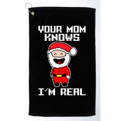Your Mom Knows I'm Real Santa Christmas Golf Towel