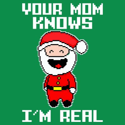Your Mom Knows I'm Real Santa Christmas T-Shirt