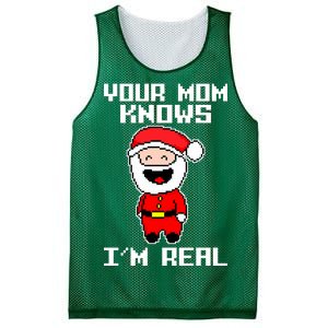 Your Mom Knows I'm Real Santa Christmas Mesh Reversible Basketball Jersey Tank