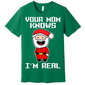 Your Mom Knows I'm Real Santa Christmas Premium T-Shirt