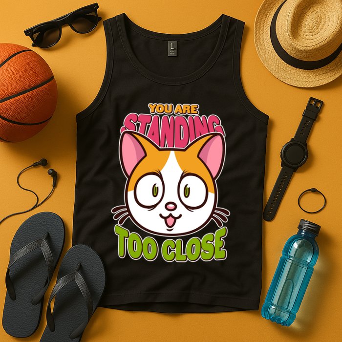 Your Standing Too Close Social Distancing Cat Tank Top