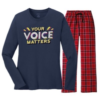 Your Voice Matters Women's Long Sleeve Flannel Pajama Set 