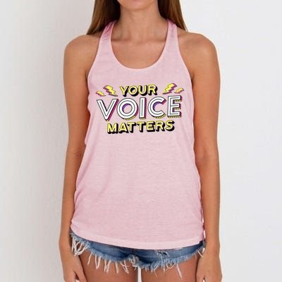 Your Voice Matters Women's Knotted Racerback Tank