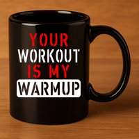 Your Workout is my Warmup Funny Fitness Saying 11oz C Handle Ceramic Mug